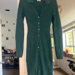 Wilfred Forest Green Long Sleeve Dress